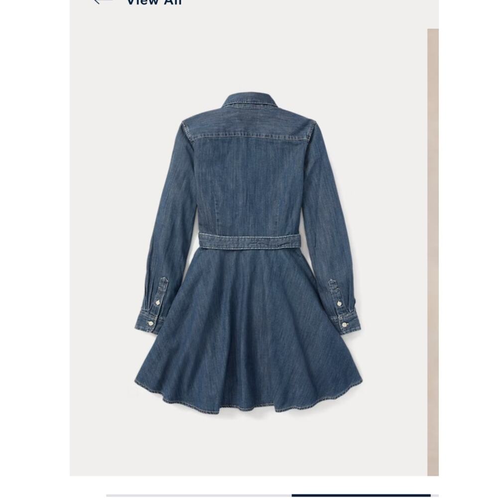 Ralph Lauren Blue Belted Cotton Denim Shirtdress / Size-3-3T - Picture 13 of 16